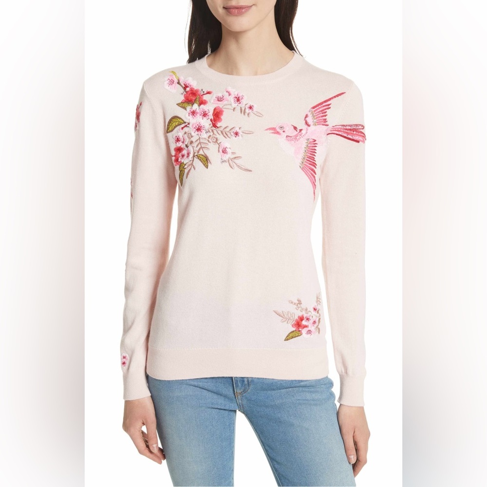 Ted Baker Pink Embroidered Sweater - Size 3
